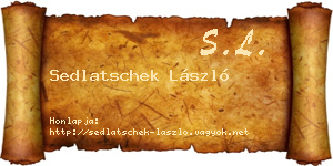 Sedlatschek László névjegykártya