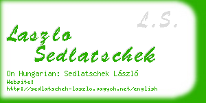 laszlo sedlatschek business card