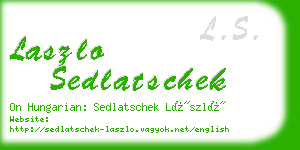 laszlo sedlatschek business card